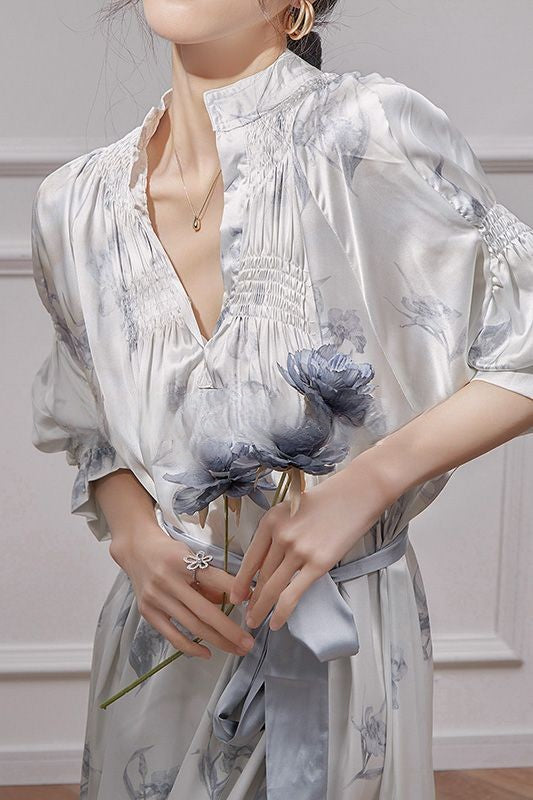 Off-Shoulder New Chinese Dress.