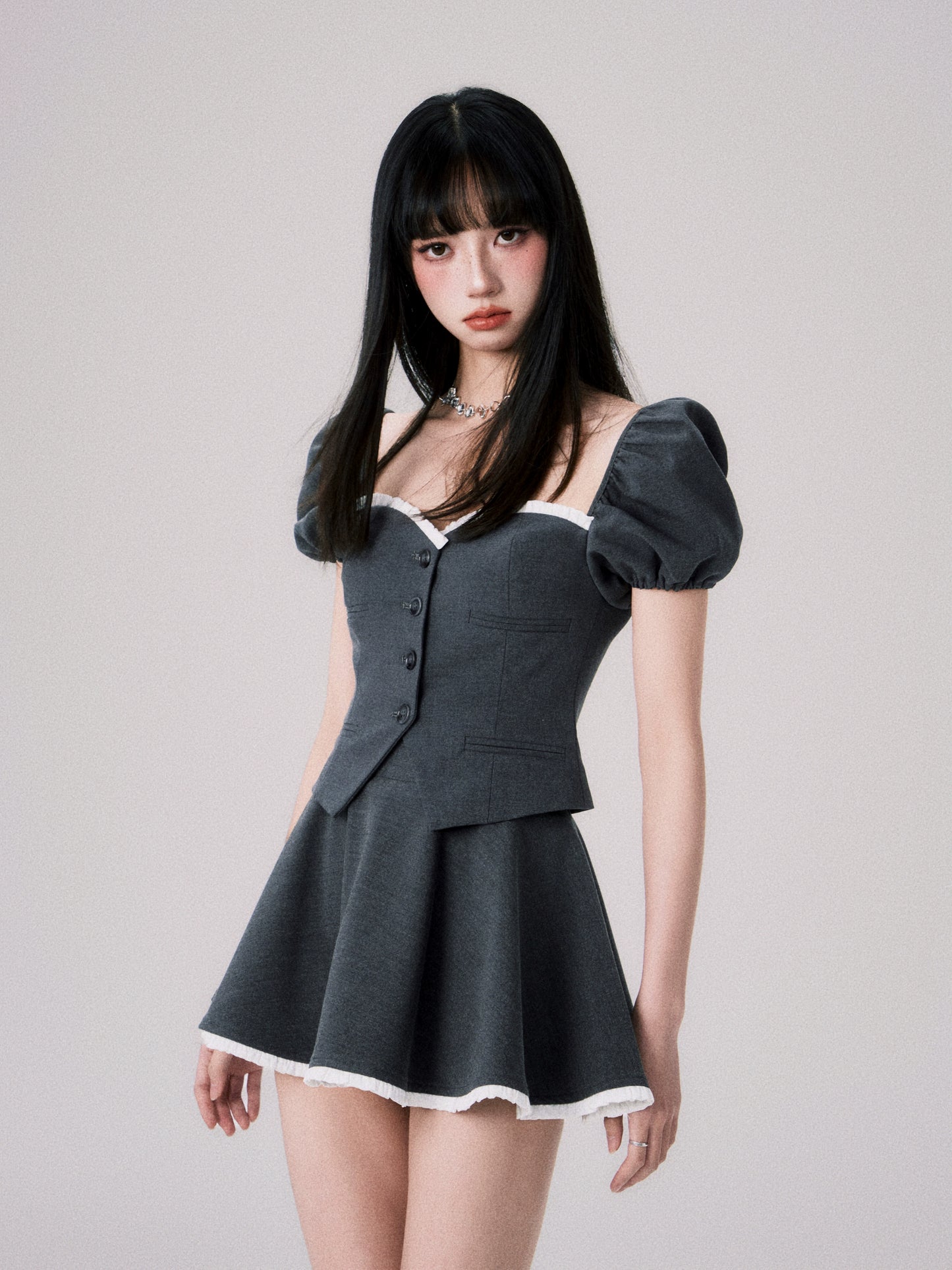 French Princess Style Bandeau Top with Tutu Skirt Set