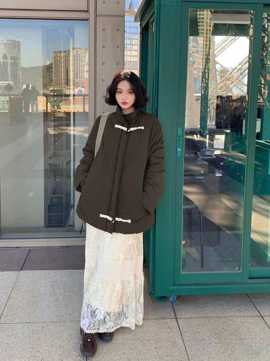 Corduroy Lapel Cotton Jacket with Winter Windproof Design