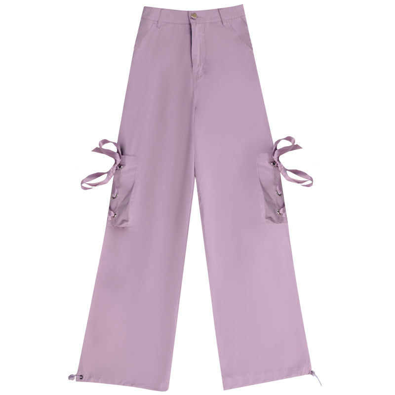 High Waist Wide Leg Casual Pants - Retro Design