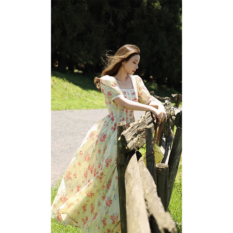 Late Summer Flower Cotton Mother-Daughter Dress