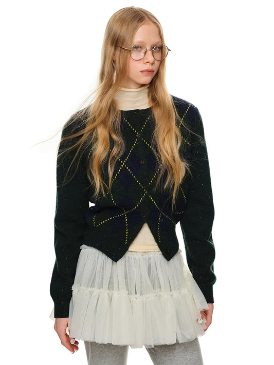 MIU Quilted Knit Cardigan – Collegiate Crewneck Sweater