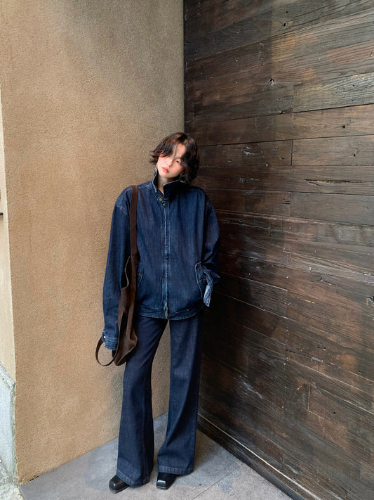 Cloud Steps Straight-Leg Dark Denim Jeans – Hong Kong Retro Autumn Essential