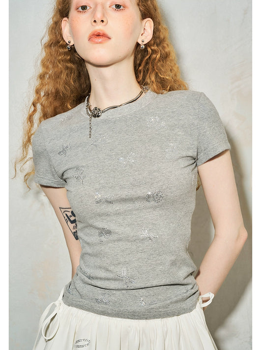 Flower Hot Diamond T-Shirt