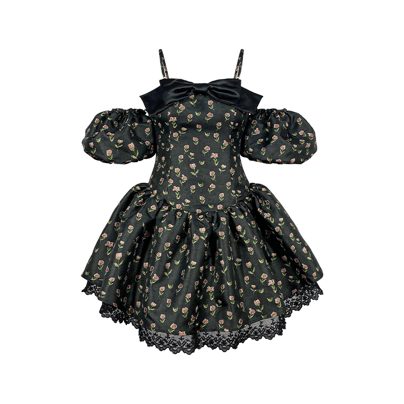 Night Rose Strap Dress