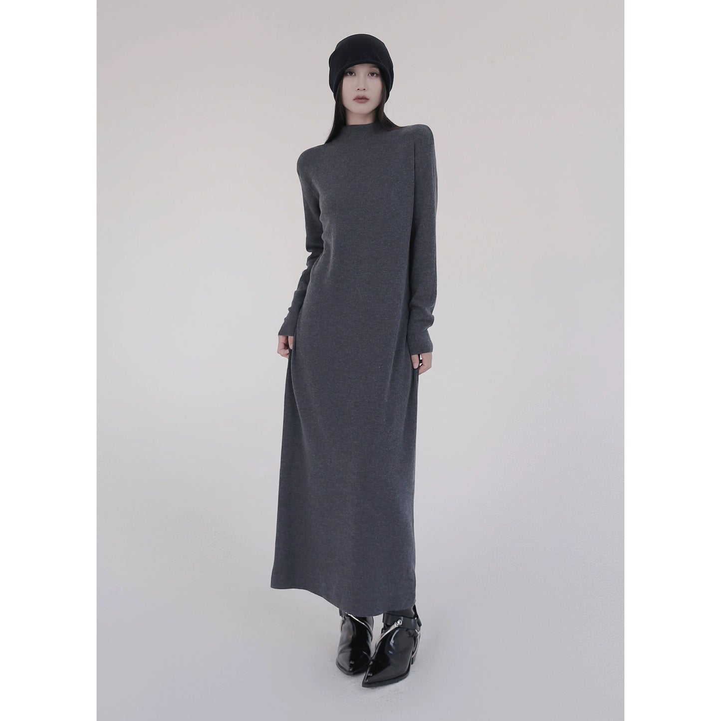 Long Sleeve Knit Dress with Slim Fit