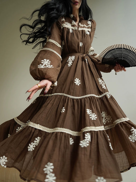 Embroidered Resort Dress – Casual Fit Long & Short Hem