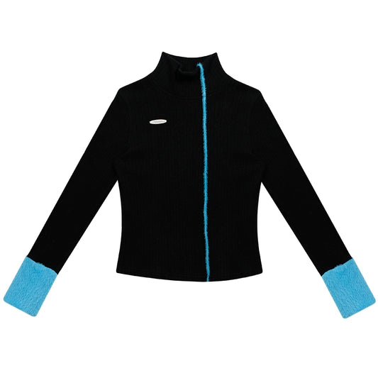 কন্ট্রাস্ট স্প্লিসিং হাফ নেক টপ |