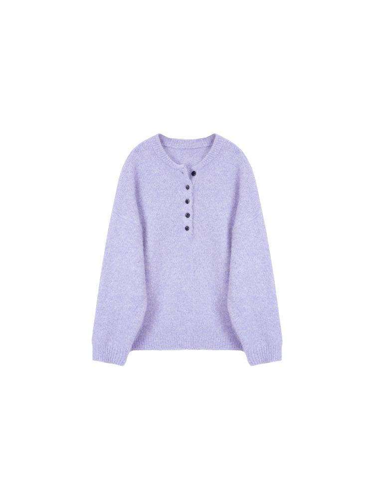Retro Alpaca-Blend Button-Down Knit Sweater – Hong Kong Retro Autumn/Winter Style