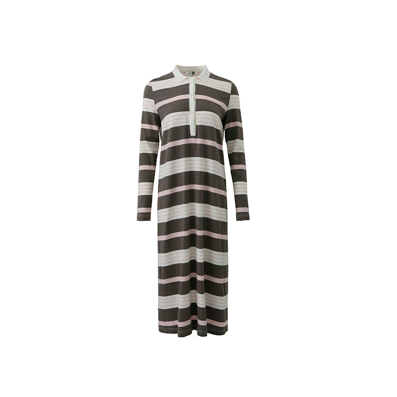 햇빛 해변 줄무늬 스플릿 드레스