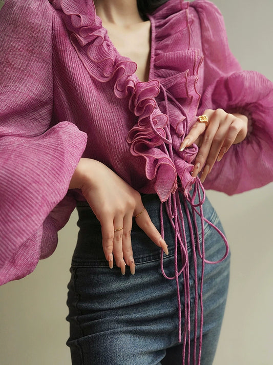 French Textured Shirt & Skirt Set – Chic Matching Look