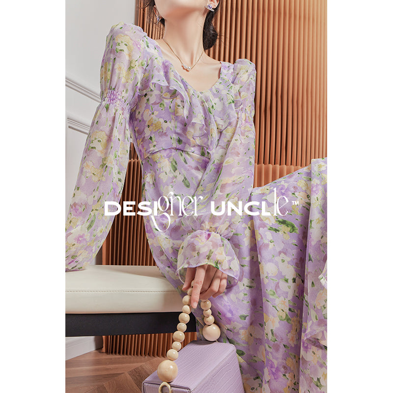 Purple Luxury Split French Dress.