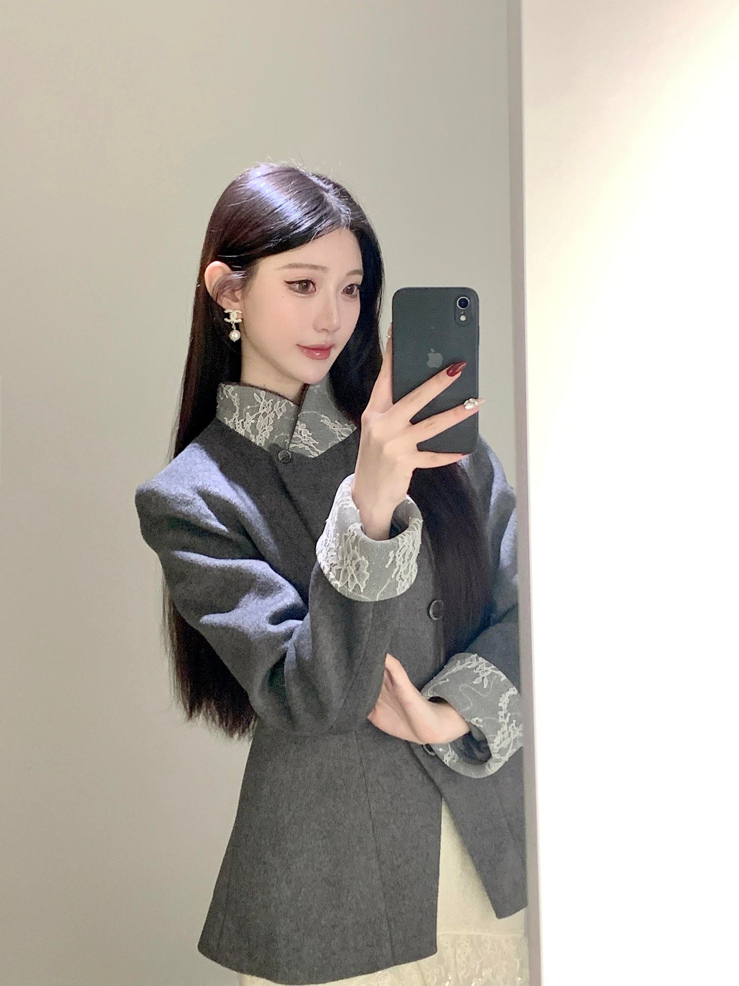 French Chic Woolen Jacket – High-End Waist-Cinched Tweed Suit Top