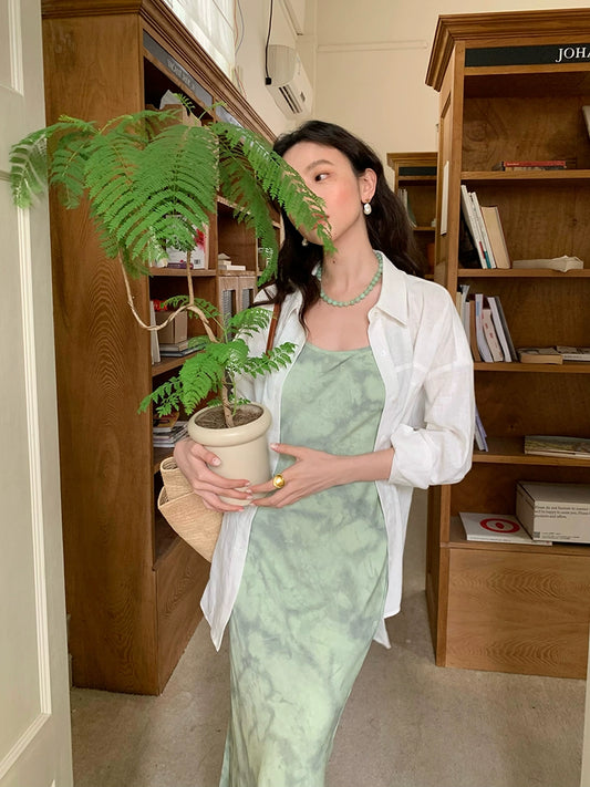 Camisa casual de lino de manga larga