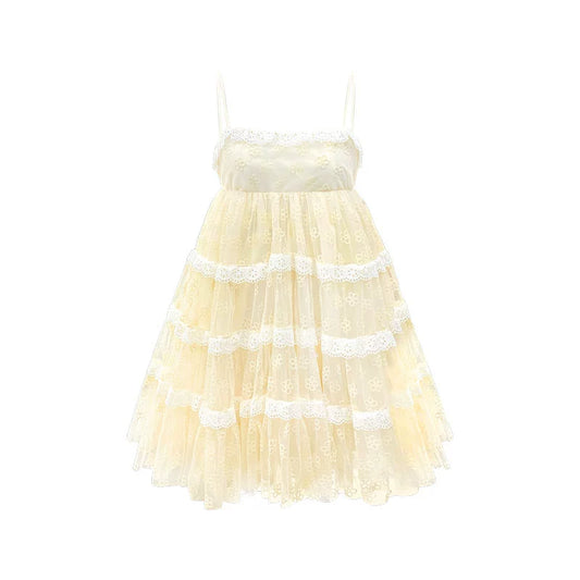 Falda corta de malla de flores