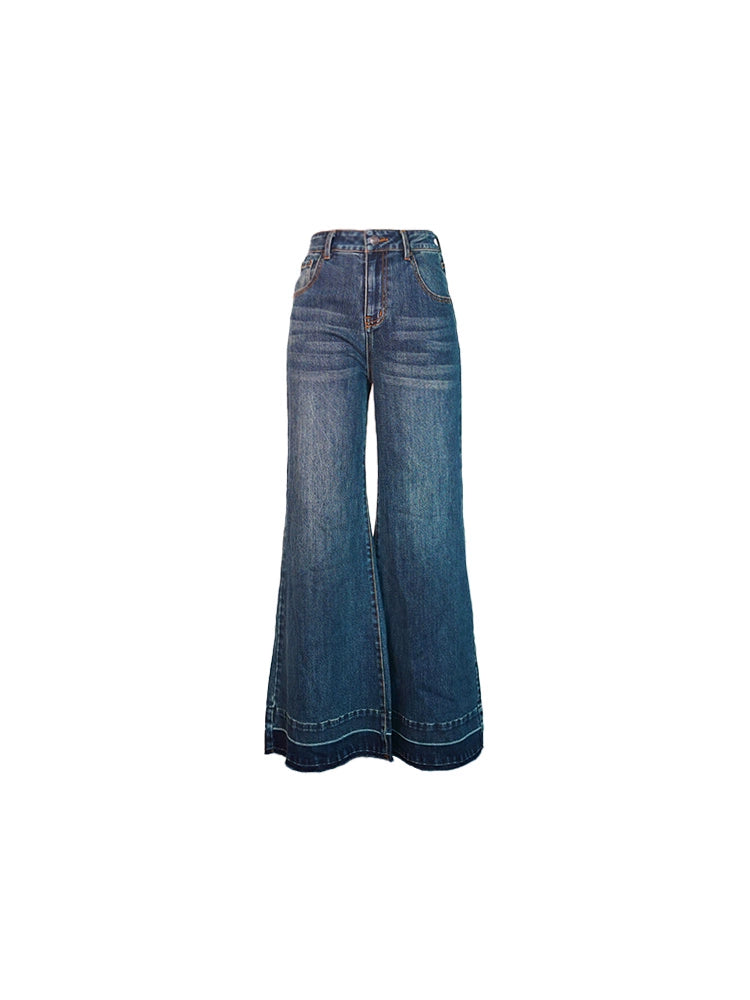 Skinny Wide-Leg High-Waisted Jeans – Timeless Retro Look