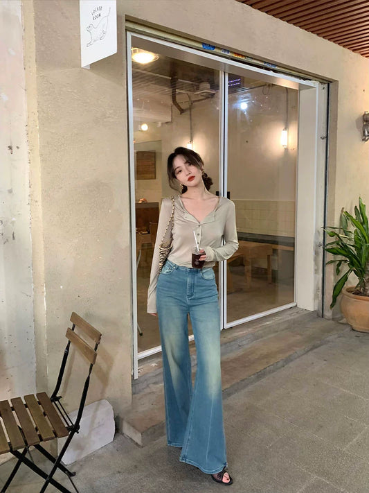 Retro High-Waist Slim Pants