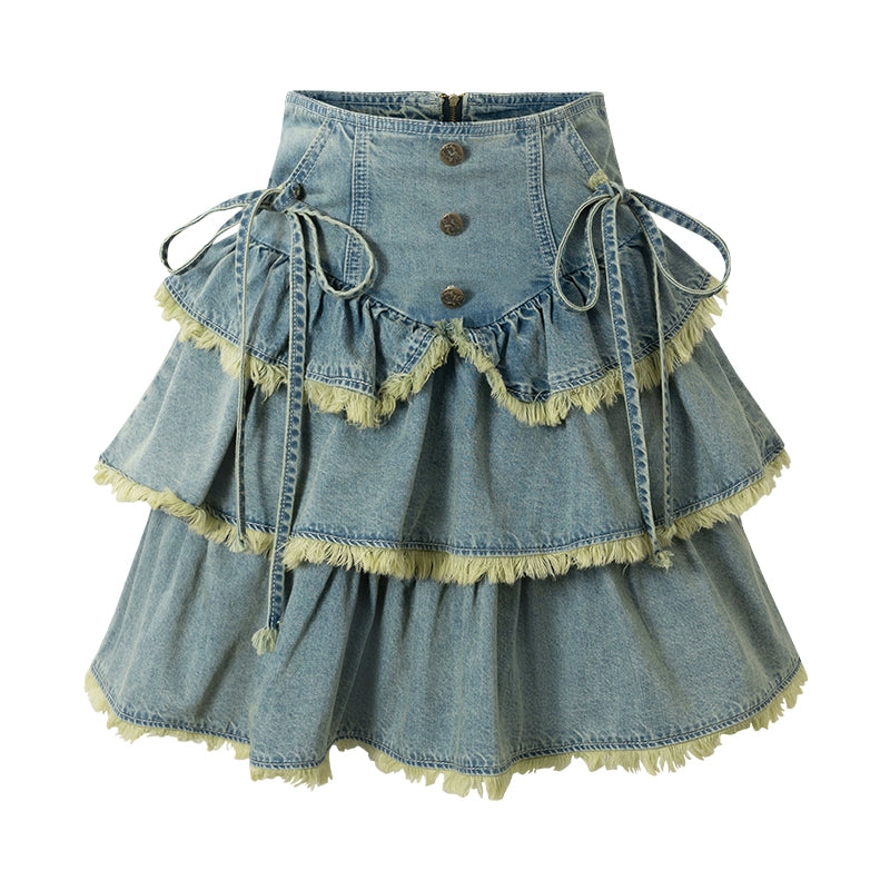 Vintage Denim Fur Edge Set