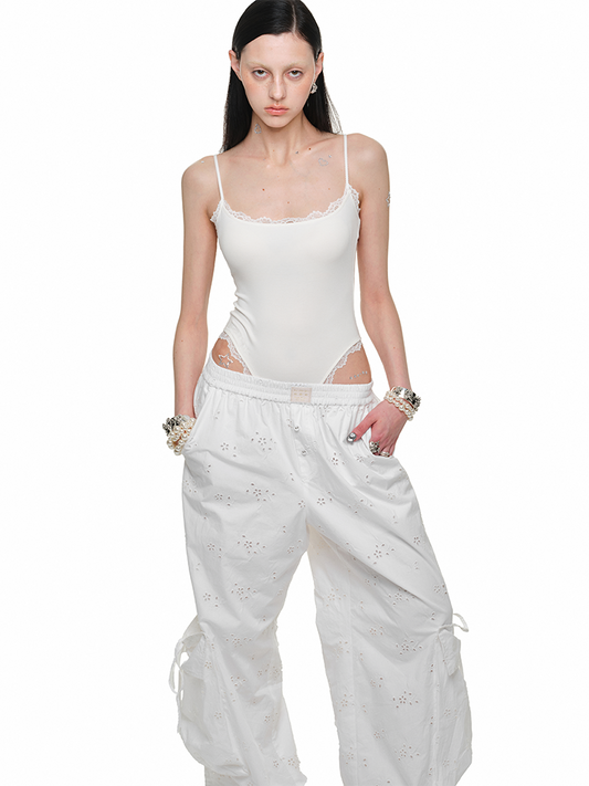 Lace Knit Suspender Romper – Backless Babes Fit Top