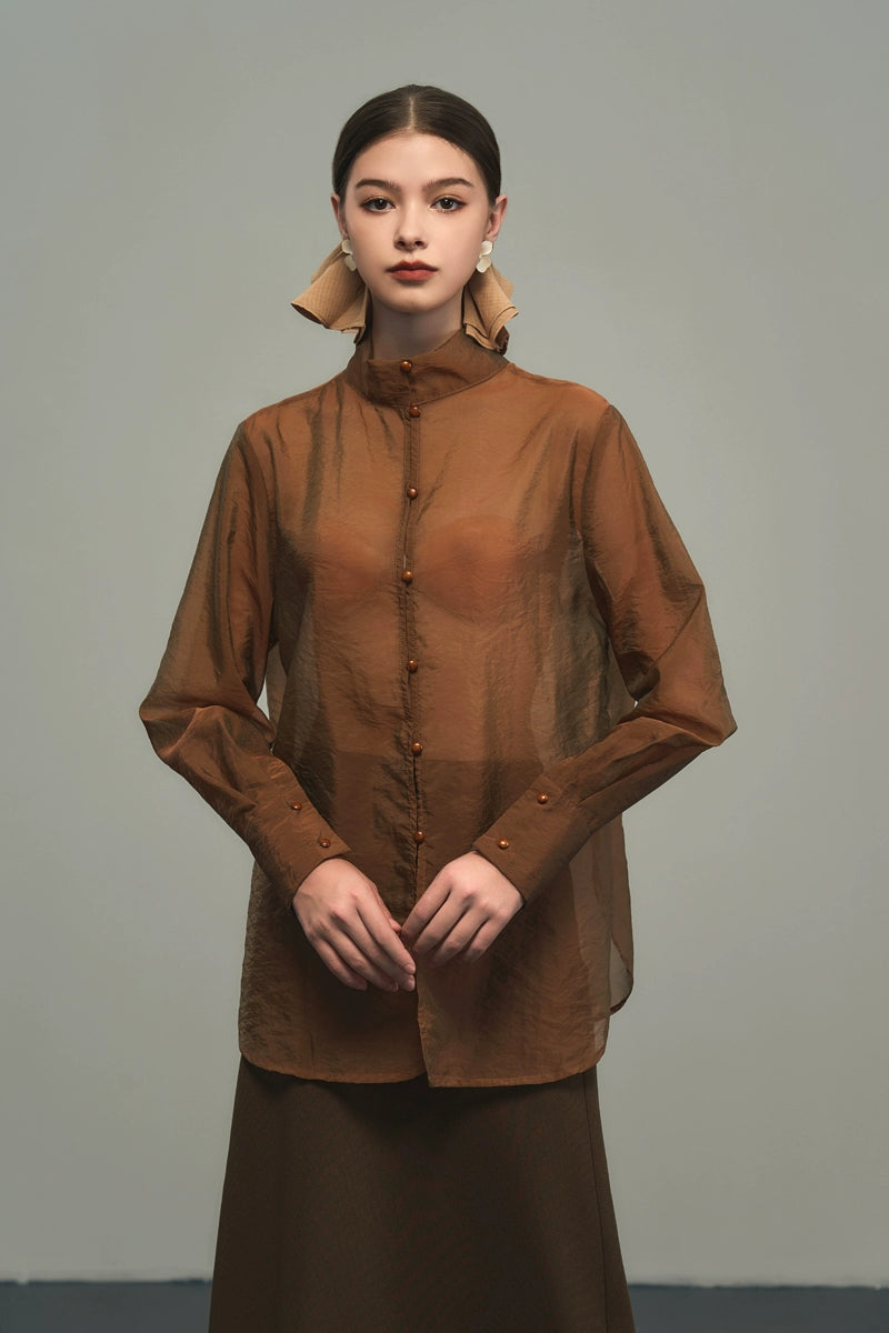 일몰 중국 스타일 셔츠