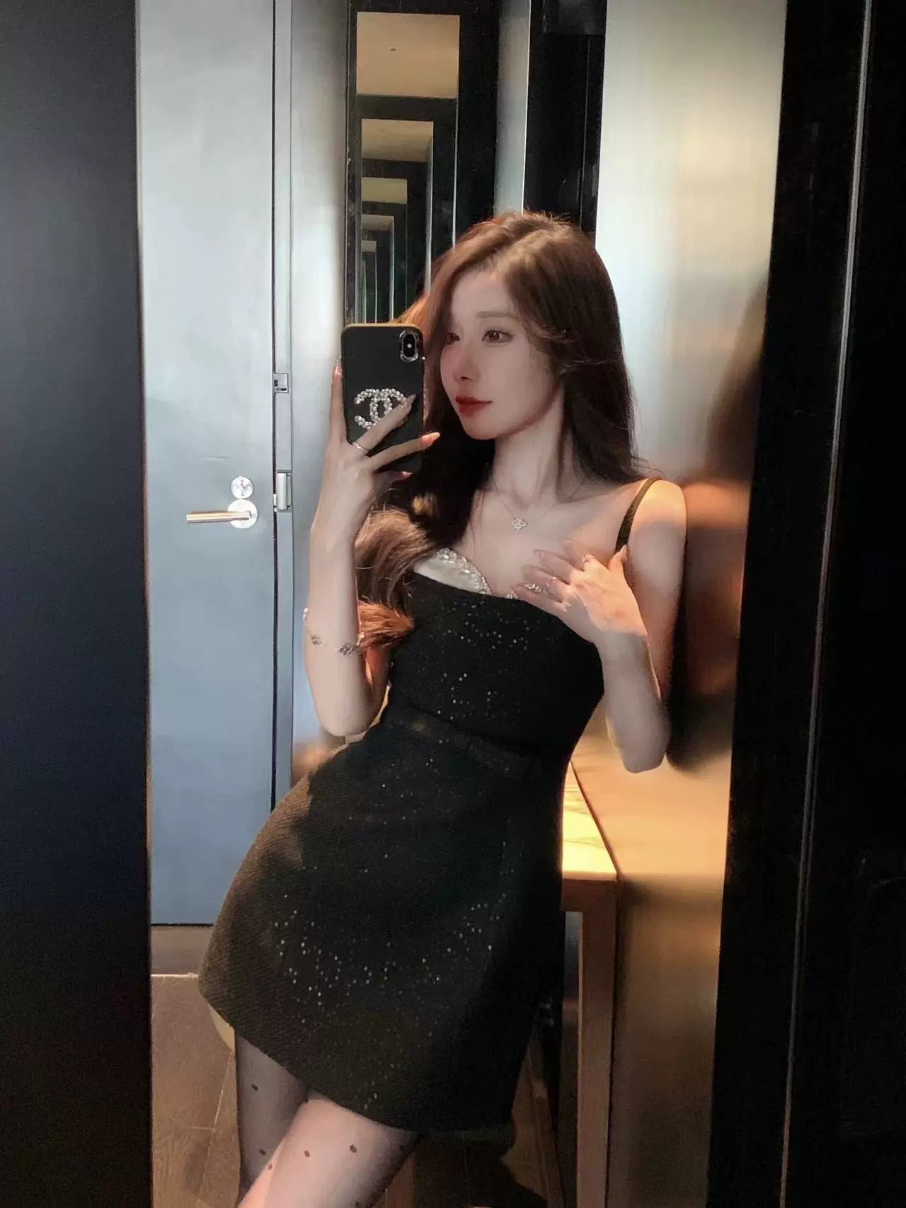 Sequin Suspender Dress by Billover