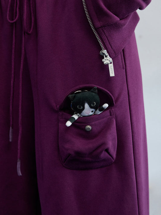 3D Cat Plush Bag Charm