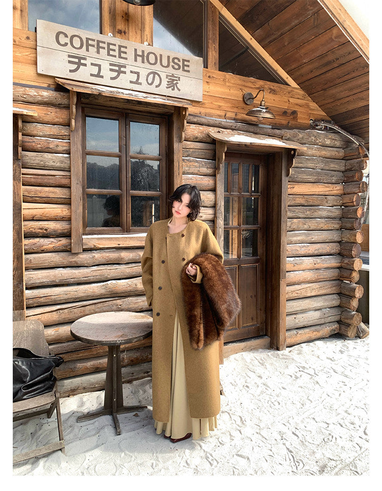 Premium 100% Wool Long Double-Faced Coat