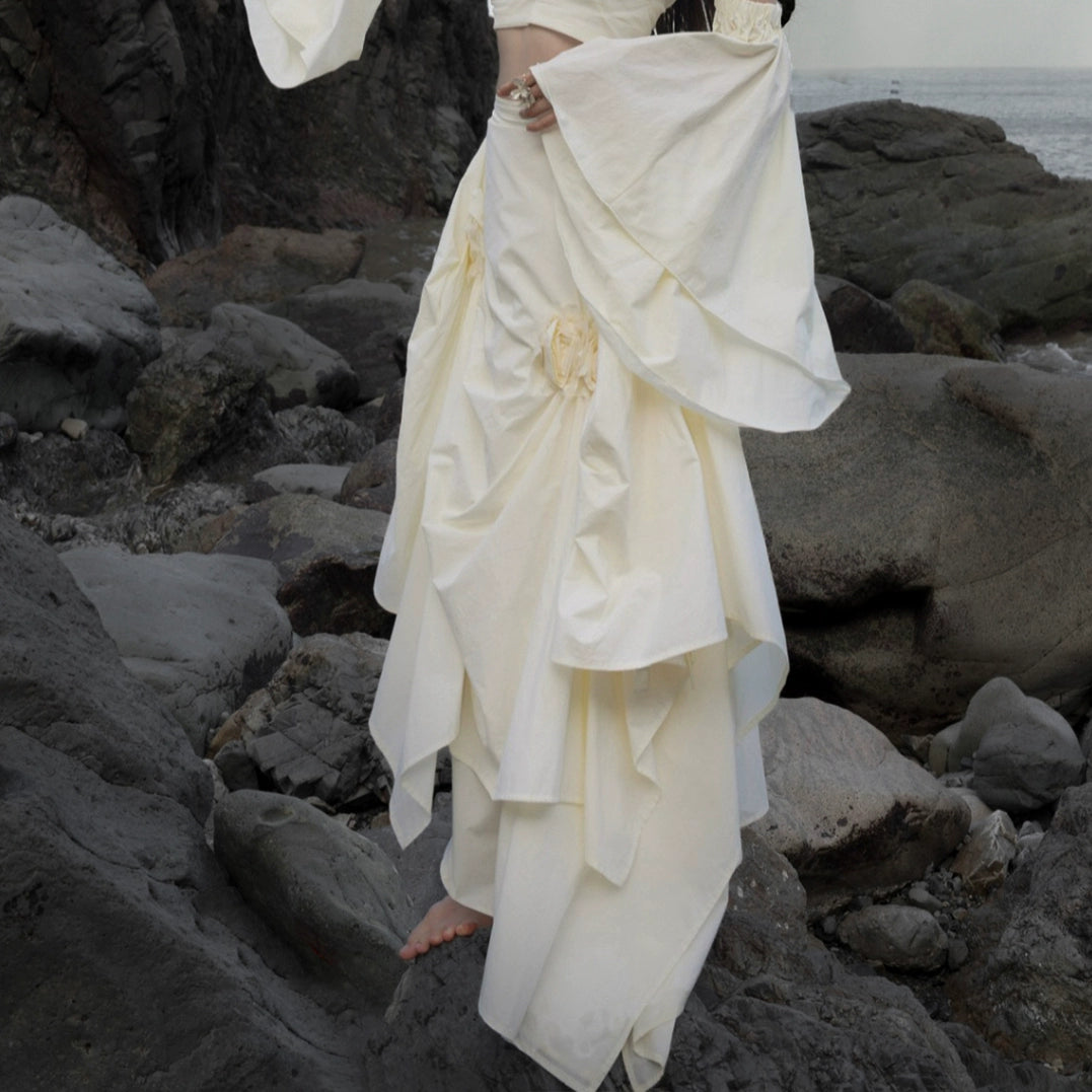 Vestido de correa de cintura marrón irregular