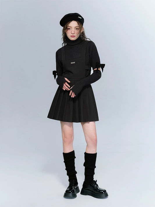 High School Sweetheart High Waisted Pleated Tank Top Dress