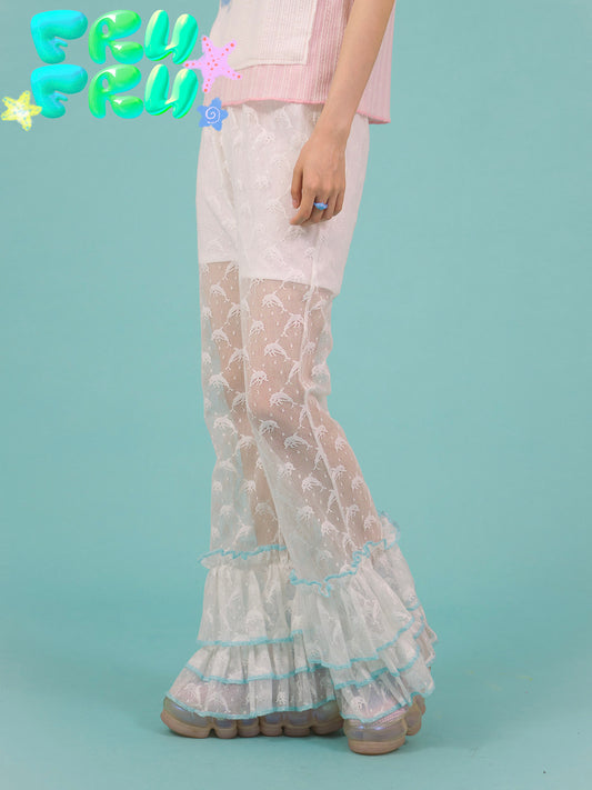 Dolphin Lace Flared Pants | Cute Casual Summer Trousers