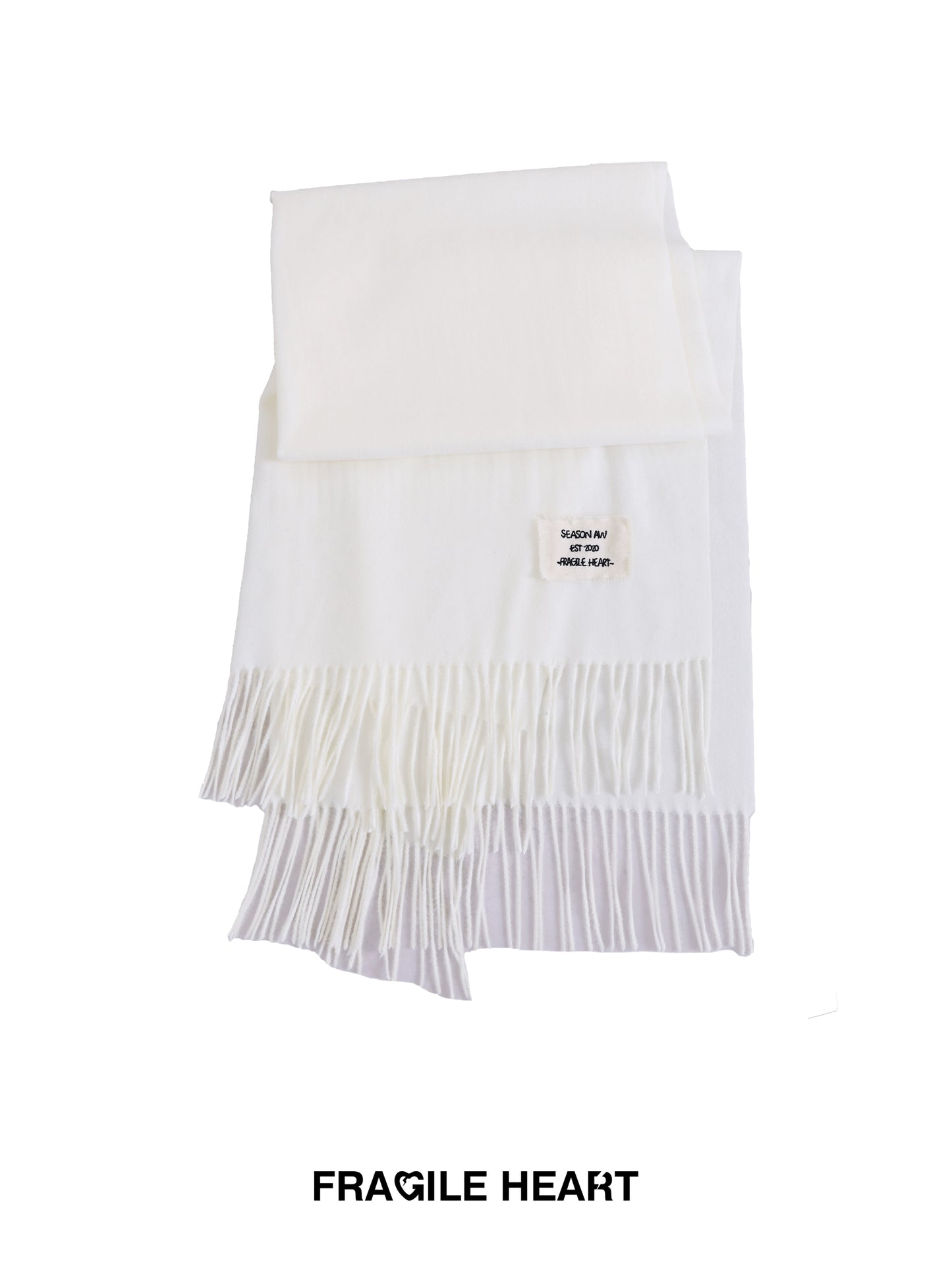 Soft Milk White Imitation Cashmere Shawl