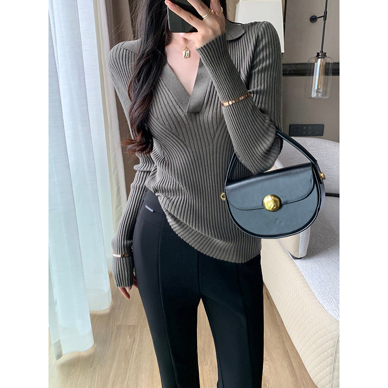 French Turtleneck Knit Top