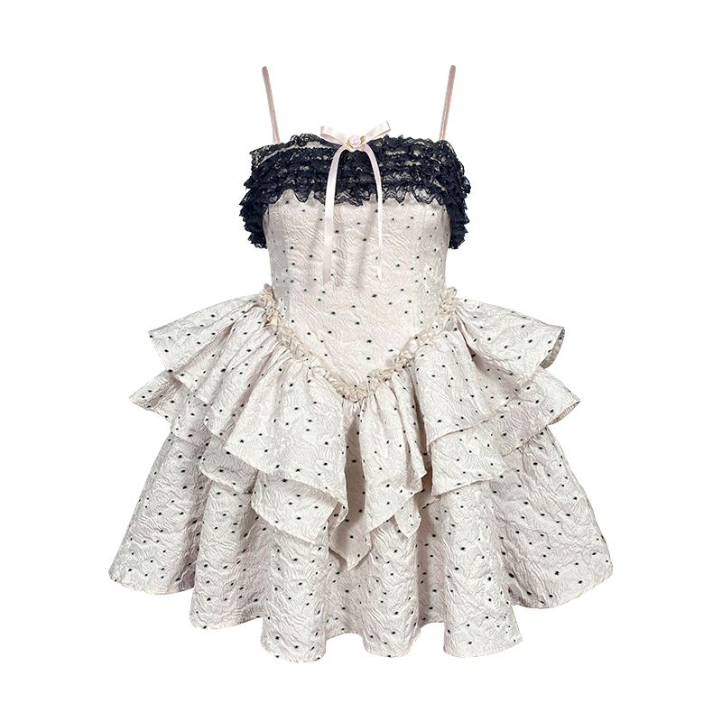 Lace Swan Strap Dress