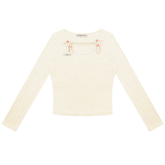 Облегающая трикотажная футболка с длинными рукавами в стиле ретро, осень/зима |