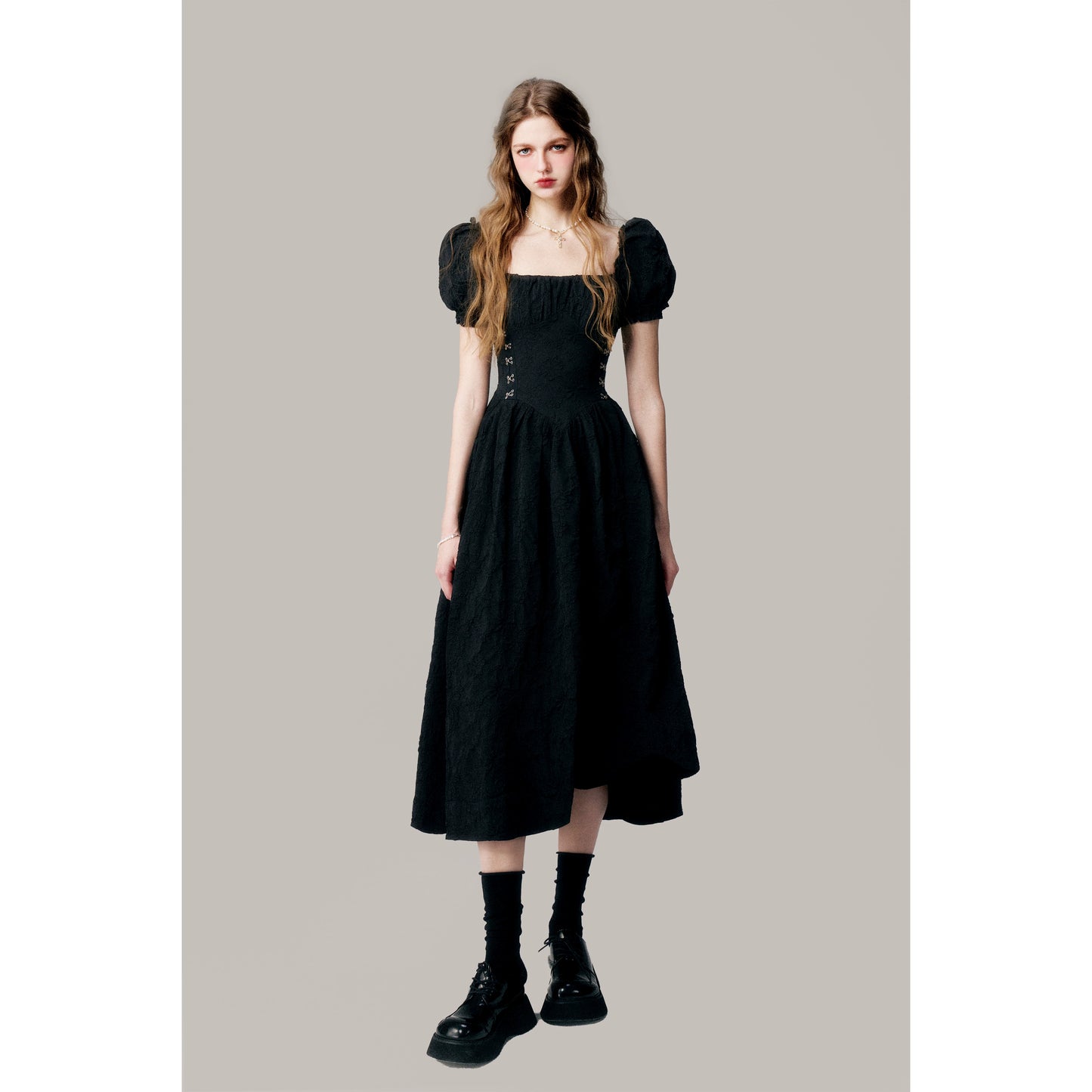 Fairy White Jacquard Long Skirt