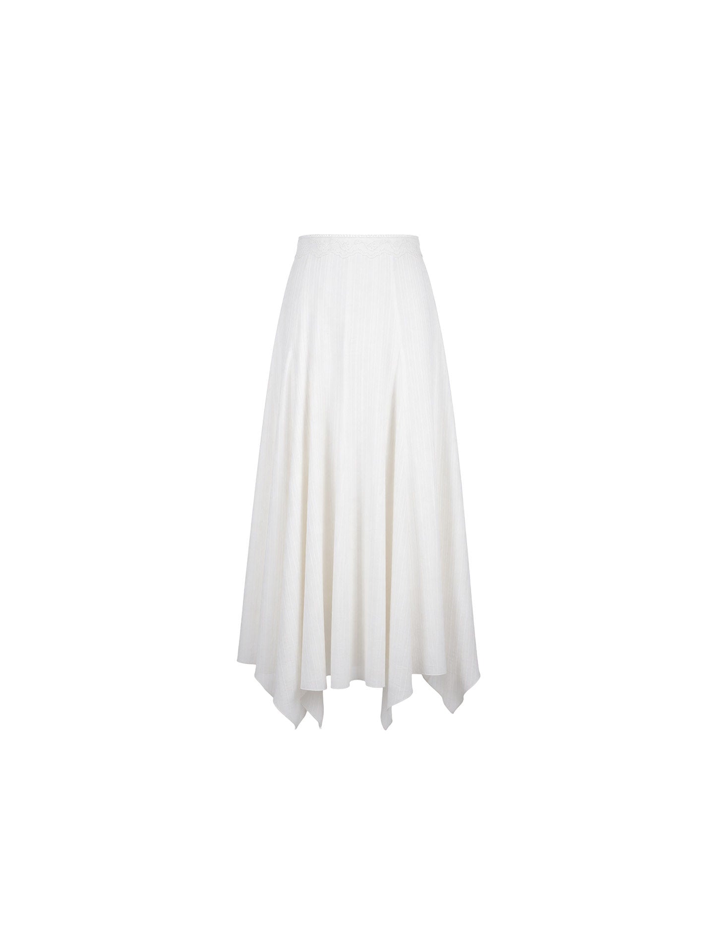 Light Jasmine Asymmetric A-Line Skirt