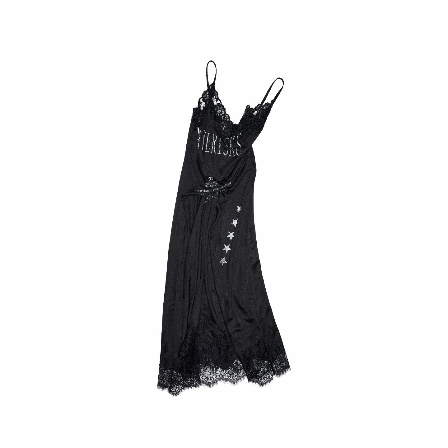 Satin Lace Panel Slip Dress
