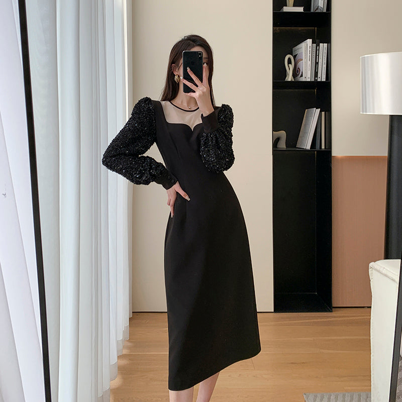 Vintage Waist Long Dress