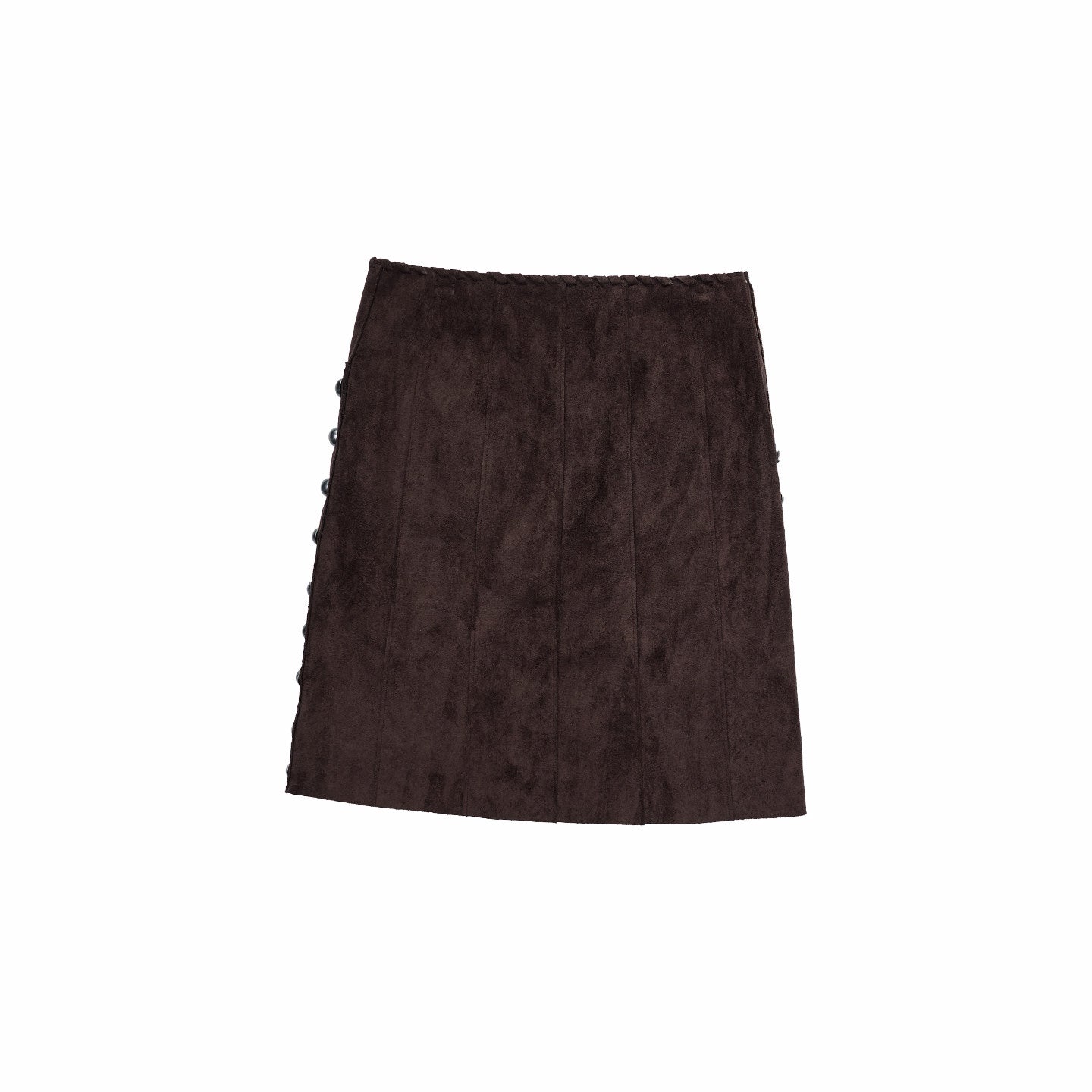 Studded Suede A-Line Midi Skirt