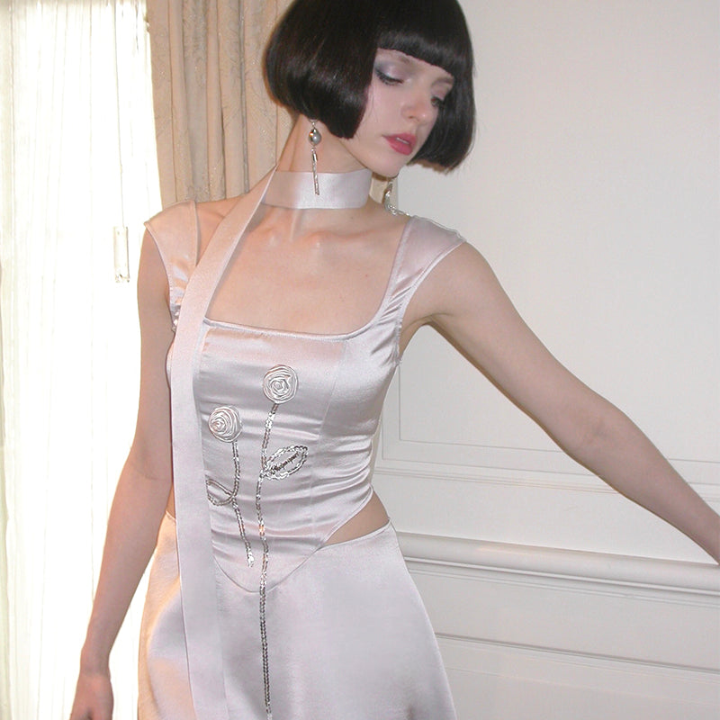 Silver Sequin Summer Dress