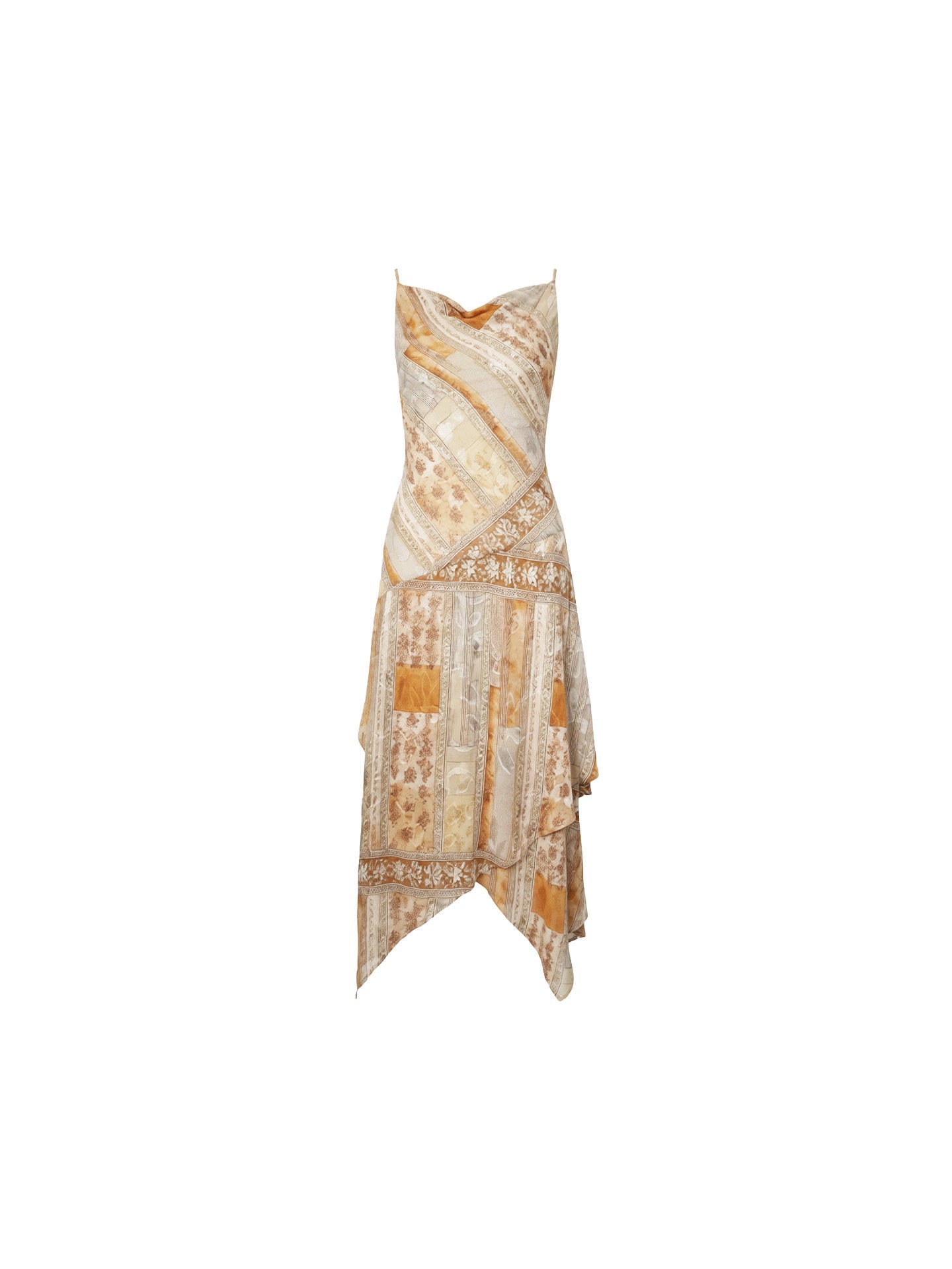 Orange Wild Weaving Dream Printed Halterneck Dress
