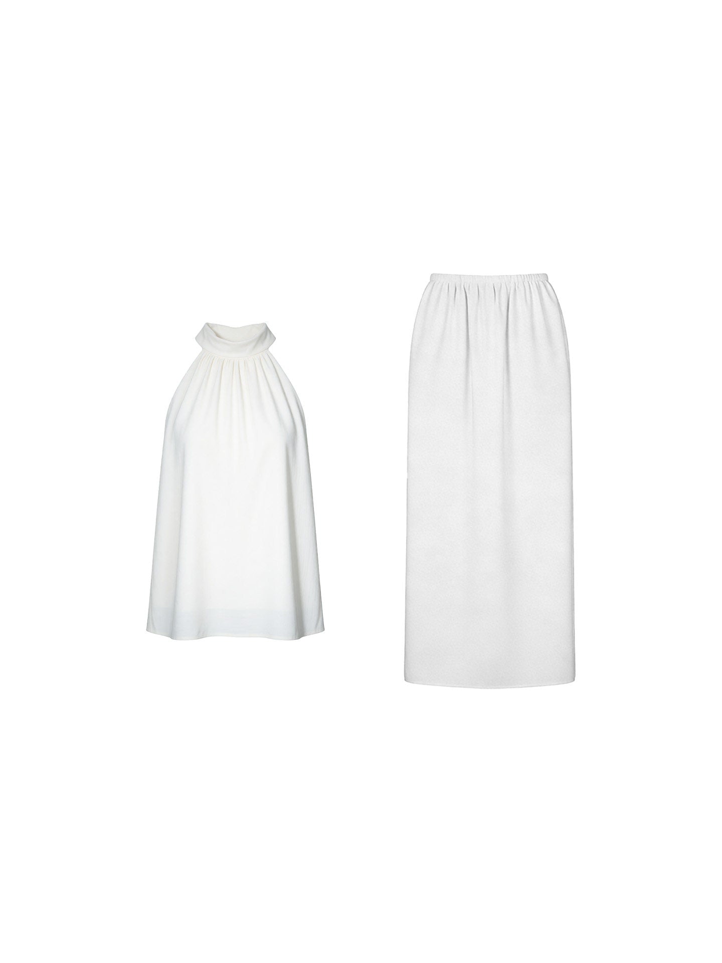 Sunset Leisure Court Tencel Halterneck Skirt Set