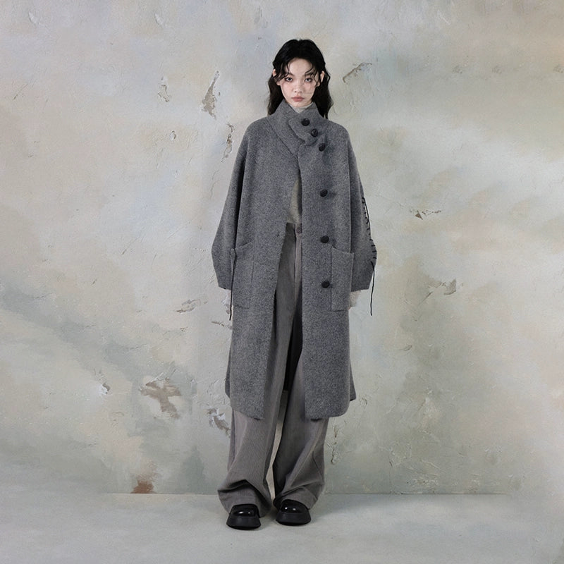 Wupeng Song Lazy Knitted Sweater Cardigan Coat