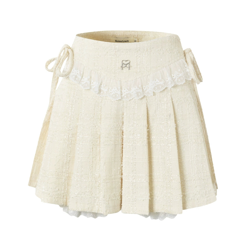 Double-breasted Pleated Skirt Set