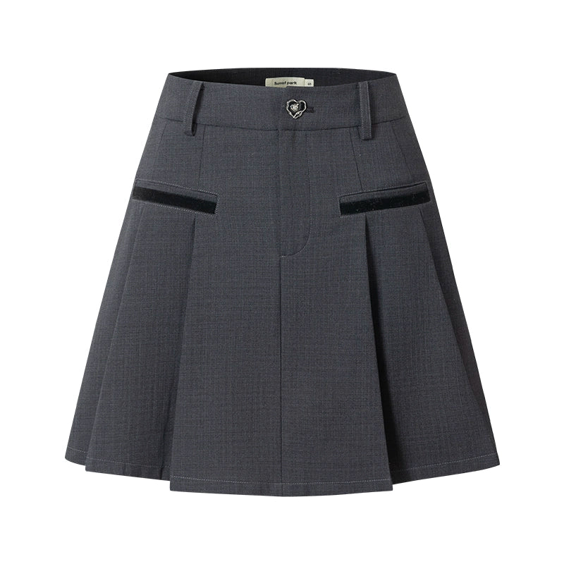 Retro Contrast Jacket Coat Set