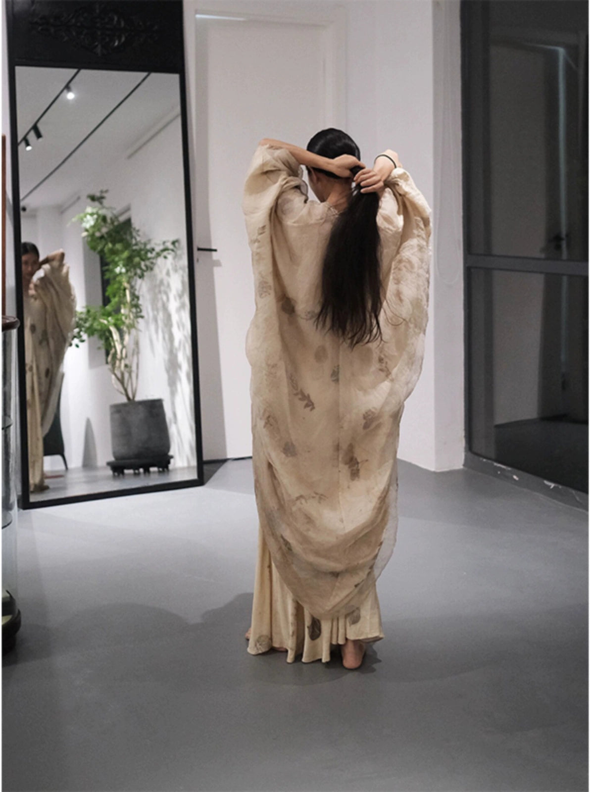 New Chinese Plant-Dye Dress – Luxe National-Style Long Skirt Suit