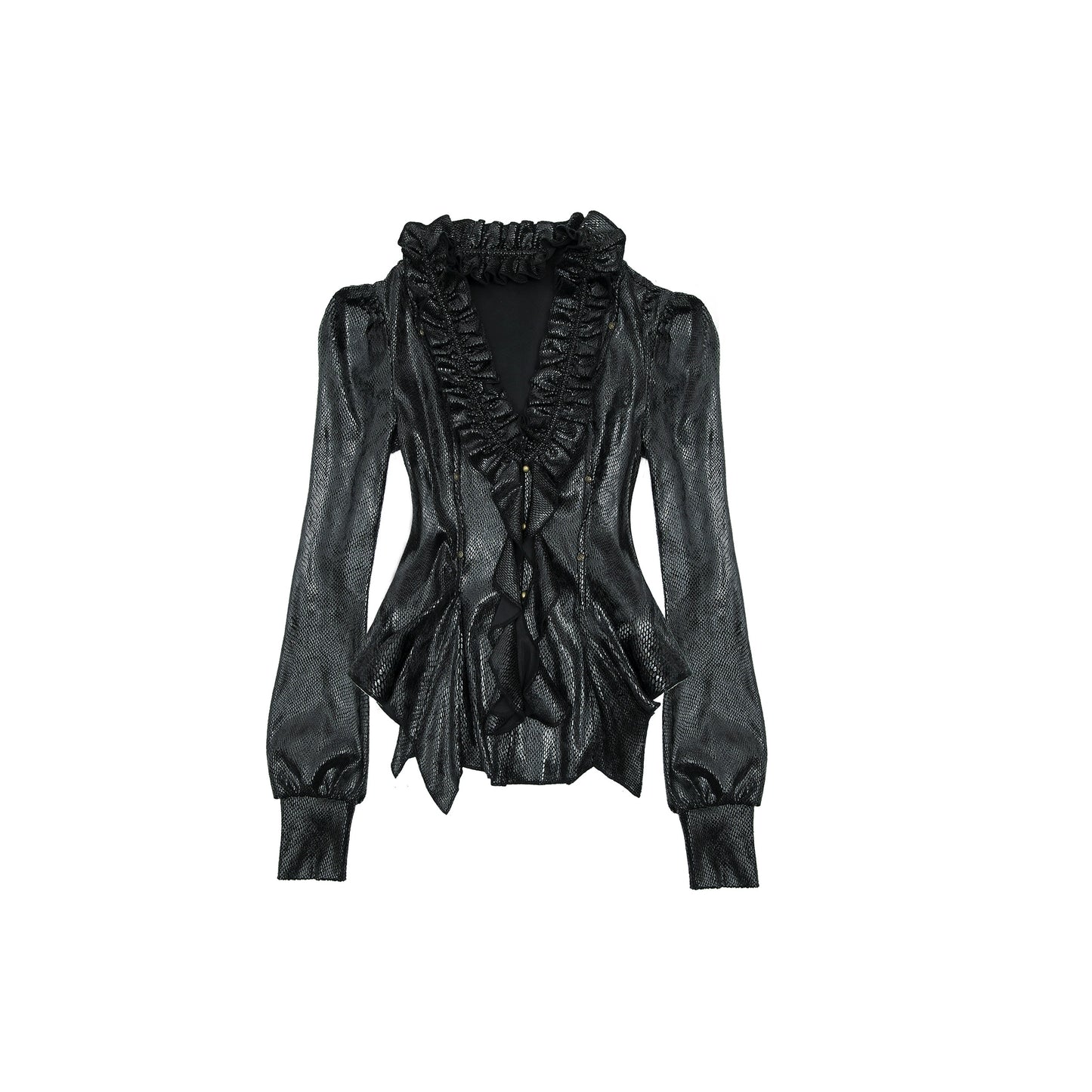 Cardigan camicia slim serpente dorato