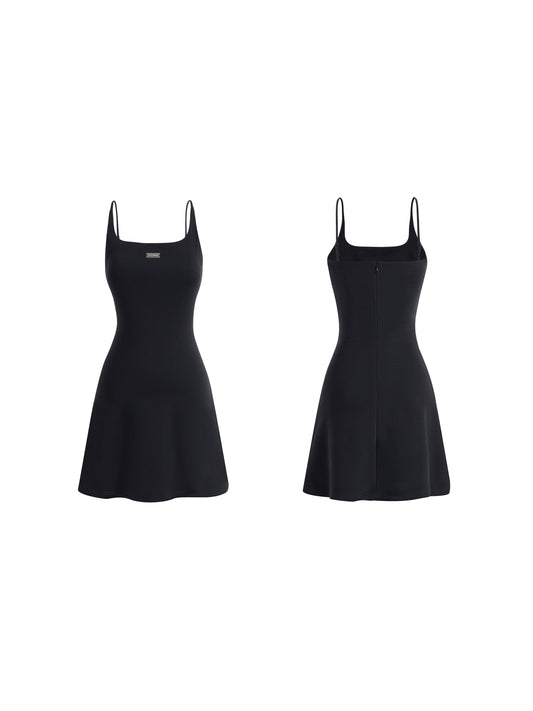 Black Knitted Sling Dress - Short and Fragile