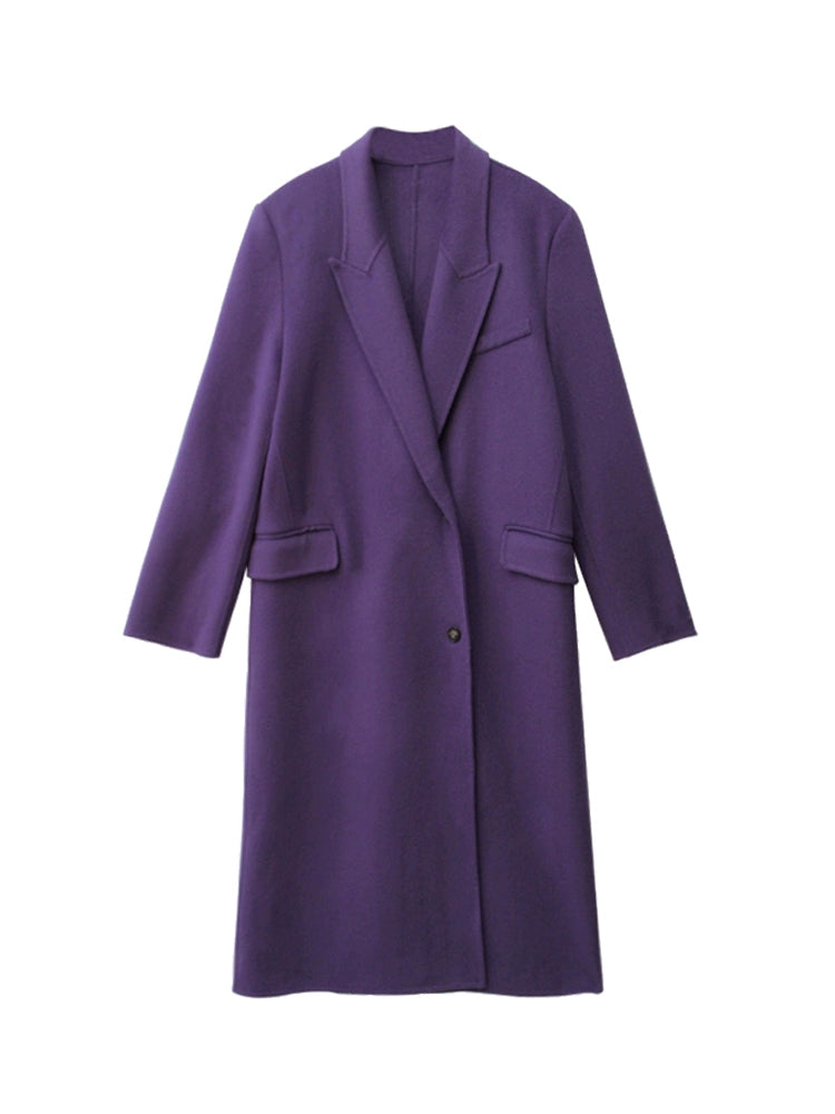 Classic Loose 100% Wool Double-Faced Coat – Retro Autumn/Winter