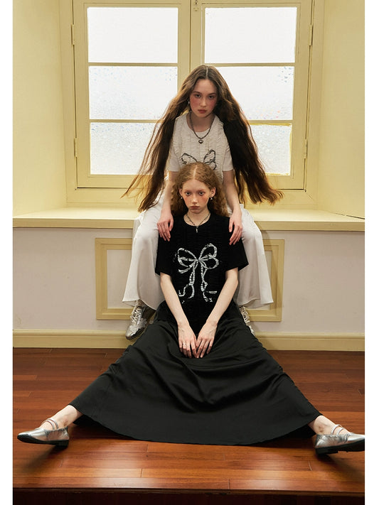 فستان تي شيرت بطبعة القوس